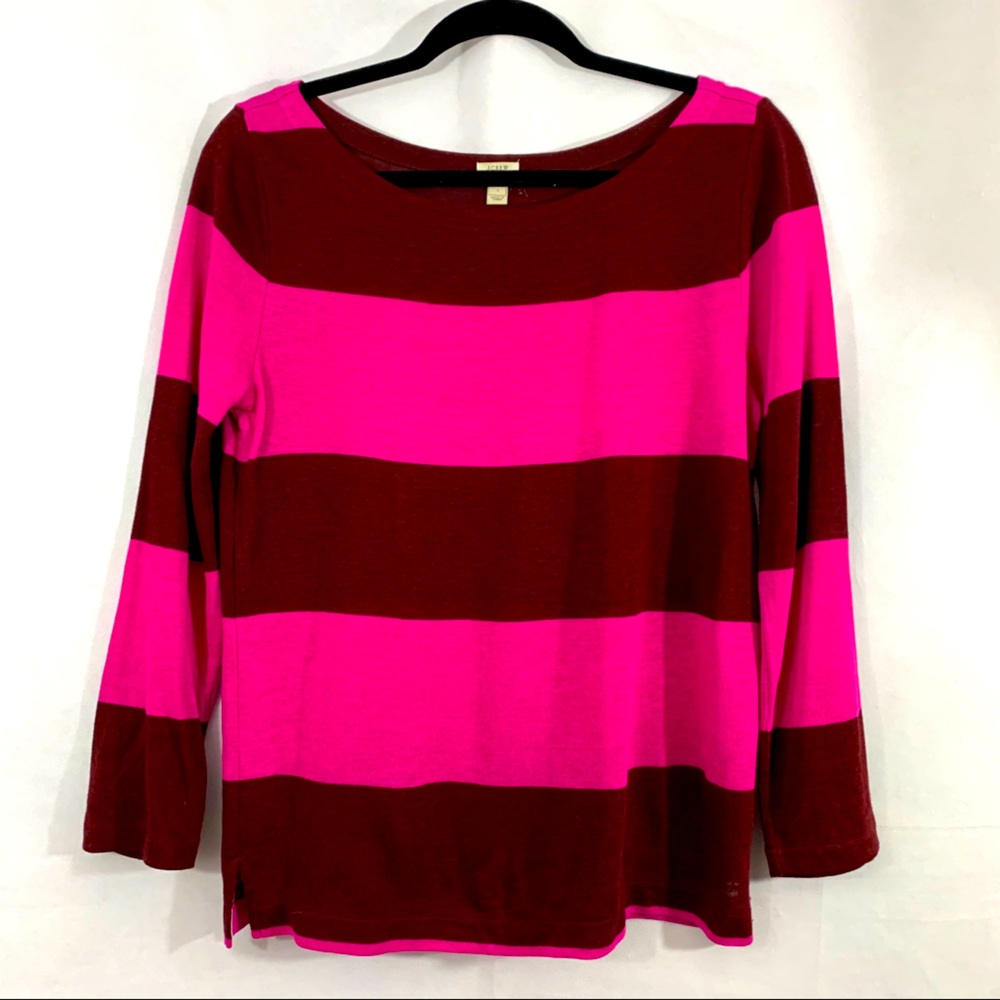 J. Crew Rugby Stripe Boatneck Blouse Size S